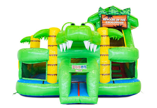 Order inflatable Funcity bouncy castle in Crocodil theme for children. Buy inflatable bouncers now at JB Inflatables America