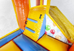 Buy a small inflatable bouncer in a party theme with slide for children. Order inflatable bouncers online at JB Inflatables America