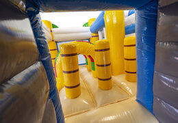 Buy promotional Dülmen Dümo camper multiplay inflatables ideal for the little ones at JB Inflatables America. Request a free design for inflatable bounce houses in your own corporate identity now