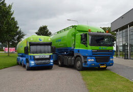 Order large green blue inflatable De Heus truck eye-catcher. Buy your 3D inflatables online at JB Inflatables America