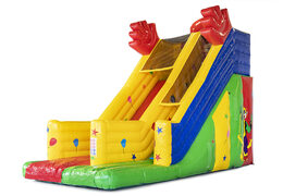 Spectacular inflatable slide with a clown theme with 3D objects for kids. Order inflatable slides now online at JB Inflatables America