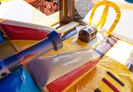 Order shooting combo small pirate bounce house covered, with shooting game and slide for kids. Buy inflatable bounce houses online at JB Inflatables America