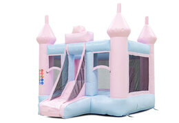 Buy Mini Bounce inflatable in pastel colors pink blue for children. Order inflatables online at JB Inflatables America