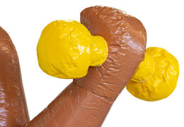 Order inflatable Sarah doll with dumbbell online