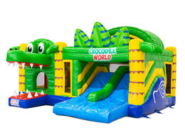 Multiplay Doubleslide bouncy castle with two slides in crocodile theme