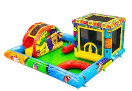 Playpark Kidspark with ball pit, kiddie pool, bouncy castle in comic theme