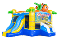 Opblaasbaar springkussen met glijbaan aan de linker zijkant kopen voor kinderen