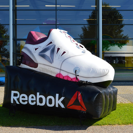 Order large inflatable Reebok Shoes product enlargement. Get your inflatable product enlargements online now at JB Inflatables America