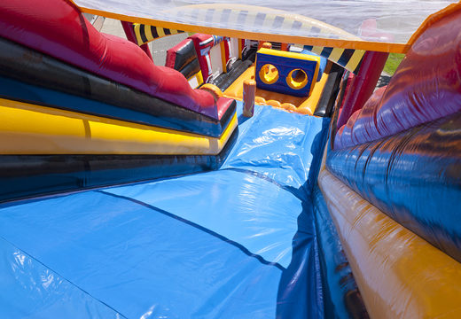 Order a slide in the Fire Brigade World theme with 3D obstacles for kids. Buy inflatable slides now online at JB Inflatables America