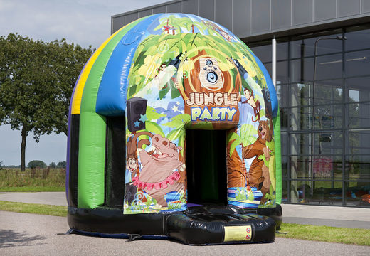 Order disco multi-themed 4.5 meters  bounce house in Jungle Party theme for kids. Buy inflatable bounce houses online at JB Inflatables  America