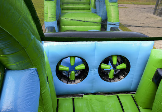 Order 30 meter obstacle course in the colors black and green for both young and old. Buy inflatable obstacle courses online now at JB Inflatables America