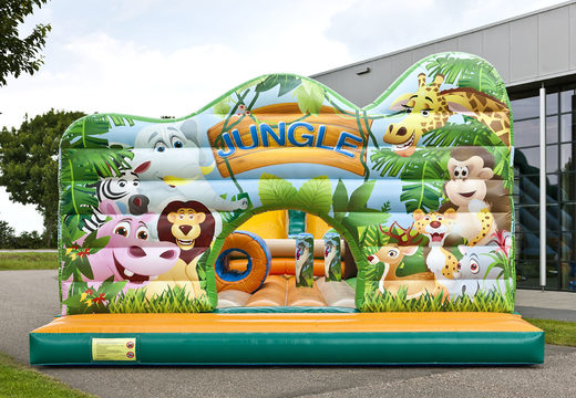 Get your extra wide Jungle World slide with 3D obstacles for kids. Buy inflatable slides now online at JB Inflatables America