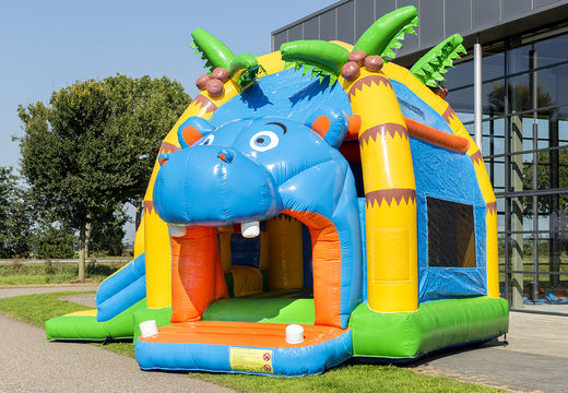 Order Multifun super hippo bounce house with slide for kids. Buy inflatable bounce houses online at JB Inflatables America