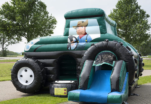 Buy Maxi multifun green tractor bounce house for kids at JB Inflatables America. Order inflatable bounce houses online at JB Inflatables America