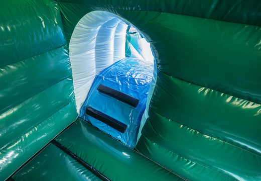 Order inflatable indoor multiplay maxi multifun green bounce house with slide in tractor theme for children. Buy bounce houses online at JB Inflatables America