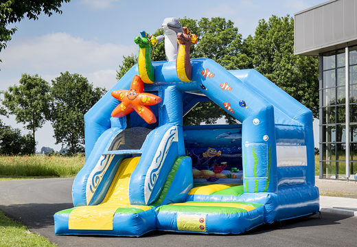 Inflatable slide combo bounce house available to buy in seaworld theme. Buy inflatable bounce houses with slide online at JB Inflatables America