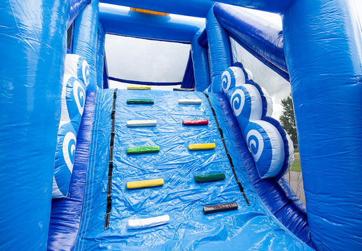 Surf themed obstacle course with 7 game elements for children. Buy inflatable obstacle courses online now at JB Inflatables America