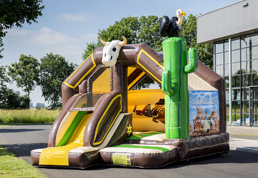 Buy inflatable slide combo cowboy bounce house for kids. Inflatable bounce houses with slide for sale at JB Inflatables America