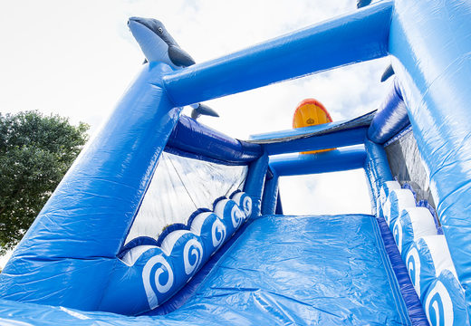 Surf run 17m with 7 game elements obstacle course and buy colorful objects for kids. Order your inflatable obstacle courses online now at JB Inflatables America