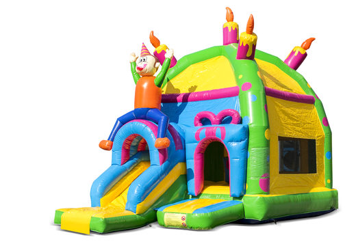 Buy inflatable indoor multiplay maxifun super bounce house with slide in theme party for children. Order inflatable bounce houses online at JB Inflatables America