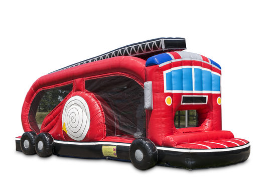 Buy mini run fire brigade 8m inflatable obstacle course for kids. Order inflatable obstacle courses now online at JB Inflatables America