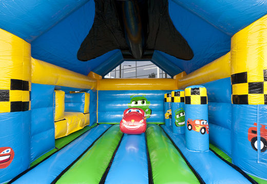 Buy a car inflatable covered bouncer with a 3D object on the roof at JB Inflatables America. Order bouncers online at JB Inflatables America