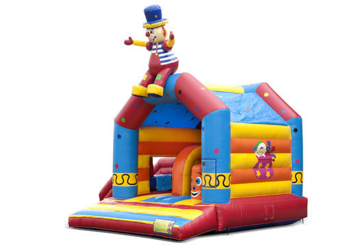 Buy inflatable indoor multiplay multifun bounce house with slide in theme clown for children. Order inflatable bounce houses online at JB Inflatables America