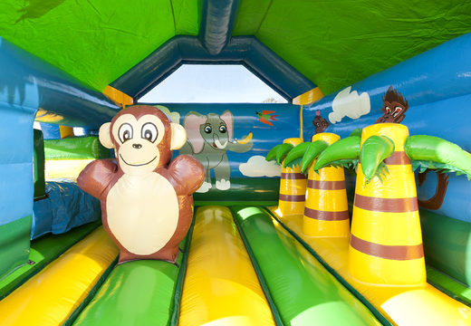 Order multifun jungle with gorilla bounce house including slide for kids. Buy inflatable bounce houses online at JB Inflatables America