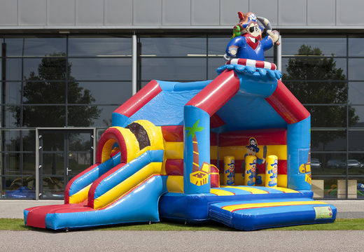 Order inflatable indoor multiplay multifun bounce house with slide in pirate theme for children. Buy inflatable bounce houses online at JB Inflatables America