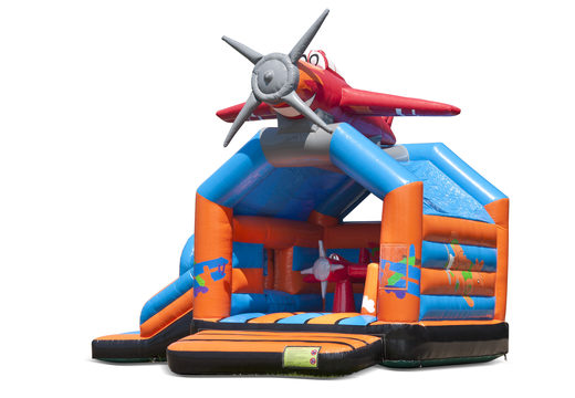 Buy inflatable indoor multiplay multifun bounce house with slide in theme airplane for children. Order inflatable bounce houses online at JB Inflatables America