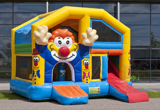 Medium inflatable multiplay bounce house in clown theme for children. Order inflatable bounce houses online at JB Inflatables America