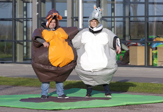 Order inflatable sumo suits in Monkey & Rhino theme for both young and old. Buy inflatable sumo suits online at JB Inflatables America