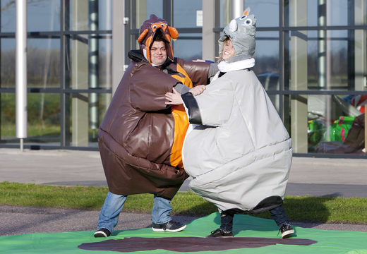 Get Monkey & Rhinoceros sumo suits for both young and old online. Buy inflatable sumo suits at JB Inflatables America