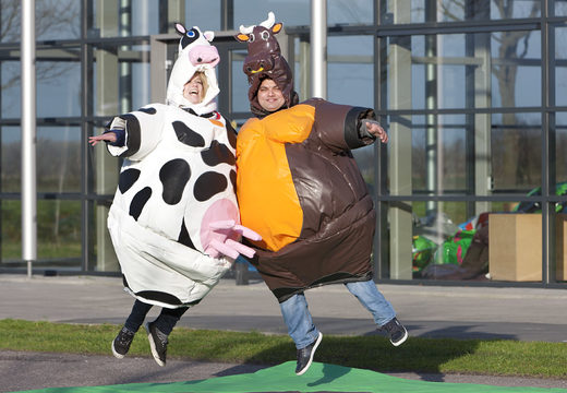 Buy inflatable sumo suits in the Cow & Bull theme for both young and old. Order inflatables online at JB Inflatables America