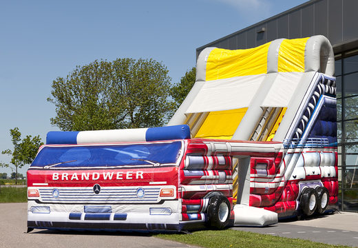 Buy firefighting themed inflatable slide for children. Order inflatable slides now online at JB Inflatables America