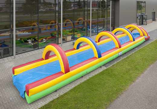 Buy a standard belly slide track 18 meters long with an extra wide track. Order inflatable slides now online at JB Inflatables America