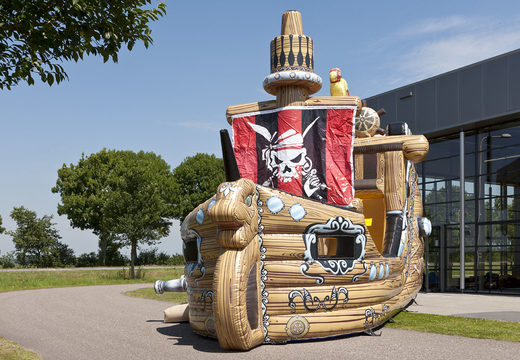 Get your inflatable pirate ship slide in a striking shape with cool 3D objects and full color prints for kids online now. Order inflatable slides at JB Inflatables America
