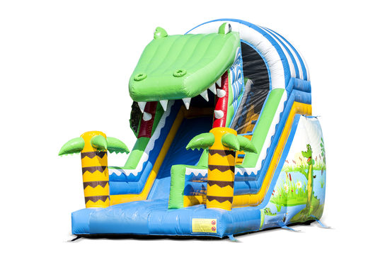 Order an inflatable slide with a crocodile theme online for your kids. Buy inflatable slides now online at JB Inflatables America