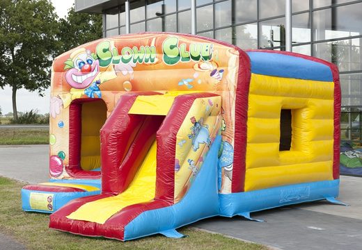 Maxi multifun clown bouncer with a slide for children. Buy bouncers online now at JB Inflatables America