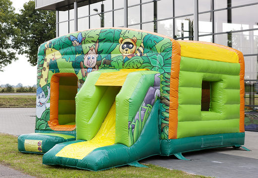Buy Maxi multifun jungle bouncy castle with a slide for children. Order bouncy castles online now at JB Inflatables America
