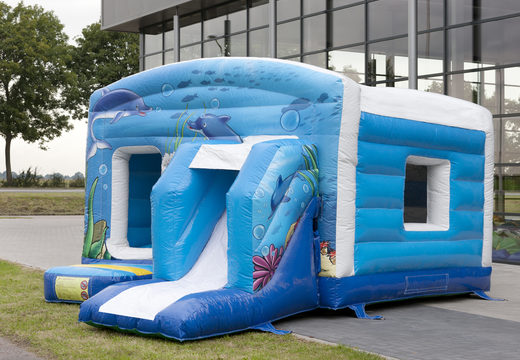 Order maxi multifun seaworld bounce house with a slide for kids. Buy bounce houses online now at JB Inflatables America