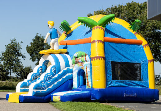 Order inflatable maxifun bounce house with roof in beach theme for kids at JB Inflatables America. Buy inflatable bounce houses online at JB Inflatables America