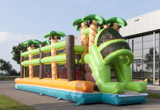 Buy mega 46.5m jungle themed obstacle course for kids. Order inflatable obstacle courses now online at JB Inflatables America