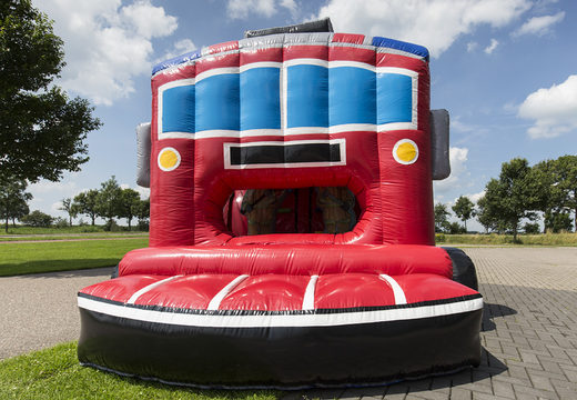 Buy small run fire brigade 8m inflatable obstacle course for children. Order inflatable obstacle courses now online at JB Inflatables America