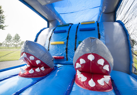 Order shark themed obstacle course for kids. Buy inflatable obstacle courses online now at JB Inflatables America