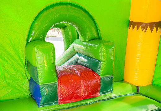 Buy an inflatable indoor multifun super bouncy castle with slide in the shape of a crocodile for children. Buy inflatable bouncy castles online at JB Inflatables America