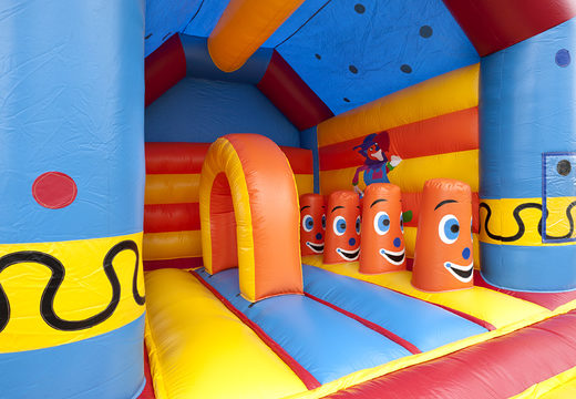 Order an inflatable multifun bouncer with roof and a 3D clown object for kids at JB Inflatables America. Buy bouncers online at JB Inflatables America