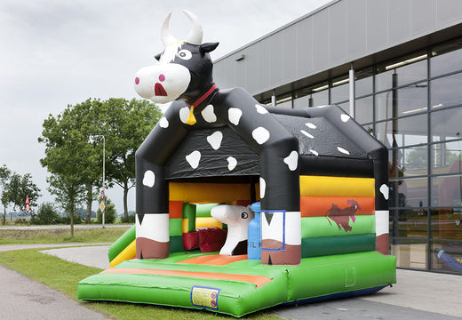 Buy an inflatable covered cow bouncer with a 3D object on the roof from JB Inflatables UK. Order bouncers online at JB Inflatables America