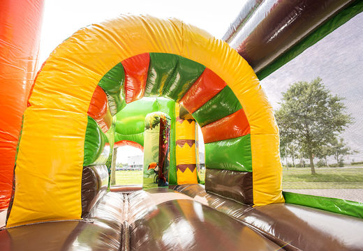 Order a bouncer in dinoworld theme with a slide for children. Buy inflatable bouncers online at JB Inflatables America