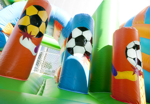 Order medium inflatable football bouncer with slide for children. Buy inflatable bouncers online at JB Inflatables America